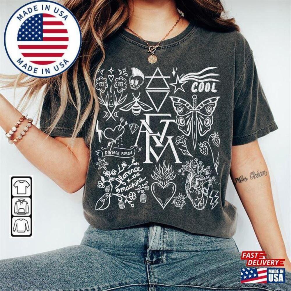 Florence And The Machine Doodle Art Shirt Retro Album Lyrics Tattoo T-shirt